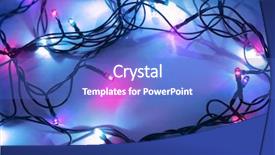  Presentation with christmas lights - Slide set enhanced with abstract electrical vivd blue background - christmas lights background and a cobalt blue colored foreground