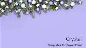  Presentation with winter border - PPT theme consisting of christmas-lilac-background-composition-star background and a light blue colored foreground