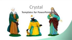  Presentation with christmas magic - PPT theme consisting of christmas-magic-ceramic-figure background and a white colored foreground