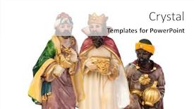  Presentation with christmas magic - Slides featuring christmas-magic-ceramic-figure background and a white colored foreground