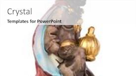  Presentation with christmas magic - PPT theme having christmas-magic-ceramic-figure background and a white colored foreground