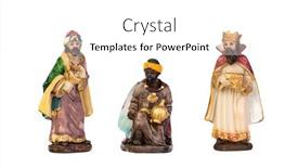  Presentation with christmas magic - Presentation theme featuring christmas-magic-ceramic-figure background and a white colored foreground