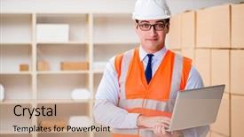  Presentation with postal service - Presentation design with  background and a  colored foreground