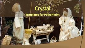  Presentation with christmas nativity - Cool new presentation design with christmas jesus - nativity scene backdrop and a tawny brown colored foreground