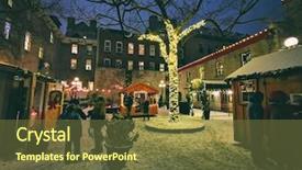  Presentation with huawei - Beautiful slides featuring christmas market at night backdrop and a tawny brown colored foreground