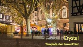  Presentation with france - PPT theme featuring timber bridge - christmas market at the petite background and a tawny brown colored foreground