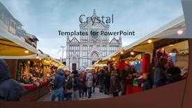  Presentation with market - Presentation design featuring christmas-market-in-florence-italy background and a light blue colored foreground