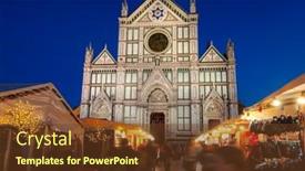  Presentation with italy - PPT theme featuring christmas-market-in-florence-italy background and a tawny brown colored foreground