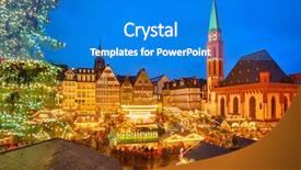  Presentation with market - Presentation theme consisting of christmas market in frankfurt germany background and a cobalt blue colored foreground