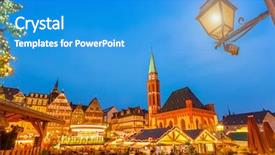  Presentation with traditional - Colorful theme enhanced with christmas market in frankfurt germany backdrop and a teal colored foreground
