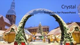 Presentation with ikea market - Slide set enhanced with christmas market in riga latvia background and a light blue colored foreground