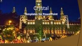  Presentation with vienna - PPT theme featuring christmas-market-in-vienna-austria background and a navy blue colored foreground