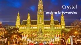  Presentation with vienna - PPT layouts featuring christmas market in vienna background and a ocean colored foreground