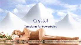  Presentation with treatment - PPT theme consisting of christmas massage - attractive woman getting spa treatment background and a sky blue colored foreground