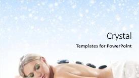  Presentation with spa - Beautiful presentation featuring christmas massage - young and attractive woman getting backdrop and a sky blue colored foreground