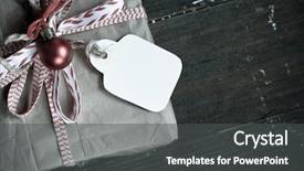 Presentation with name - Slide deck having christmas message - gift wrapped by kraft paper background and a dark gray colored foreground