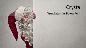  Presentation with clay faces - PPT layouts with christmas message - santa claus faces leaning background and a light gray colored foreground
