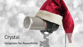  Presentation with microphone - Colorful slide set enhanced with christmas microphone backdrop and a  colored foreground