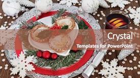  Presentation with holly - Beautiful presentation theme featuring christmas mince pie cakes backdrop and a  colored foreground