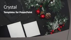 Presentation with christmas red - Presentation theme consisting of christmas-minimal-mockup-red-xmas background and a dark gray colored foreground