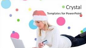  Presentation with earn money for shopping online - Beautiful presentation theme featuring christmas money - festive blonde shopping online backdrop and a  colored foreground