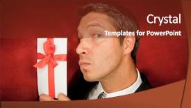  Presentation with rabies is present - Theme having christmas money - male with voucher present background and a  colored foreground