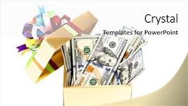  Presentation with power of one - Amazing PPT theme having christmas money - one hundred dollars banknotes backdrop and a  colored foreground