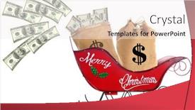  Presentation with santa sleigh - Slide set consisting of christmas-money-santa-sleigh-filled background and a white colored foreground