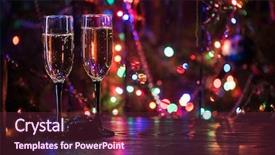  Presentation with glasses - PPT layouts consisting of christmas motion - two shampagne glasses background and a tawny brown colored foreground