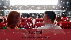  Presentation with movie theater - Slide deck having christmas movies - cinema entertainment and people concept background and a tawny brown colored foreground