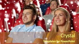  Presentation with movie theater - Beautiful presentation design featuring christmas movies - cinema entertainment and people concept backdrop and a tawny brown colored foreground