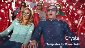  Presentation with horror cinema - Presentation theme featuring christmas movies - cinema technology entertainment and people background and a ocean colored foreground