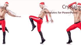  Presentation with tribal dancing - Slide set with christmas moving background - dancing naked santa isolated background and a  colored foreground
