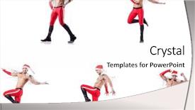  Presentation with dancing - Presentation theme enhanced with christmas moving background - dancing naked santa isolated background and a white colored foreground