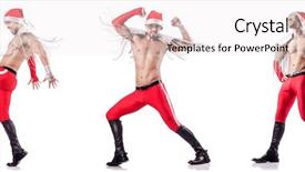  Presentation with tribal dancing - Theme consisting of christmas moving background - dancing santa isolated on white background and a  colored foreground
