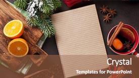  Presentation with mulled wine - PPT theme consisting of christmas mulled wine and ingredients background and a tawny brown colored foreground