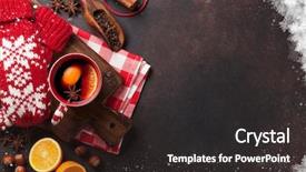  Presentation with mulled wine - Presentation theme having christmas mulled wine and ingredients background and a dark gray colored foreground