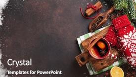  Presentation with pies - Slides with christmas mulled wine and ingredients background and a tawny brown colored foreground