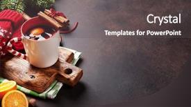  Presentation with mulled wine - Cool new slide set with christmas mulled wine and ingredients backdrop and a gray colored foreground
