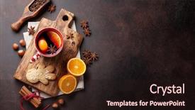  Presentation with mulled wine - Slide deck consisting of christmas mulled wine and ingredients background and a wine colored foreground