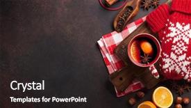  Presentation with mulled wine - Cool new PPT theme with christmas mulled wine and ingredients backdrop and a dark gray colored foreground