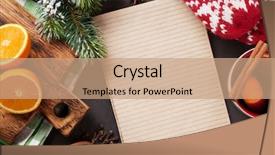  Presentation with pies - Theme enhanced with christmas mulled wine and ingredients background and a coral colored foreground