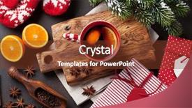  Presentation with mulled wine - Presentation consisting of christmas mulled wine and ingredients background and a  colored foreground