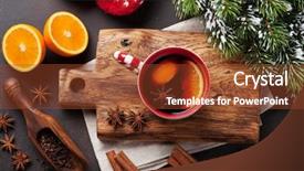  Presentation with mulled wine - Cool new PPT layouts with christmas mulled wine and ingredients backdrop and a  colored foreground