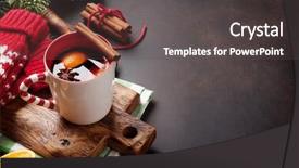  Presentation with pies - Slide set featuring christmas mulled wine and ingredients background and a dark gray colored foreground