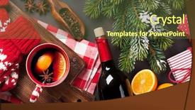  Presentation with mulled wine - Theme enhanced with christmas mulled wine and ingredients background and a  colored foreground