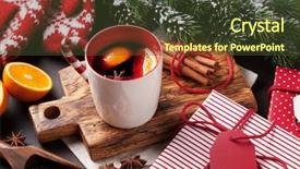  Presentation with wine retial - Slide deck consisting of christmas mulled wine and ingredients background and a  colored foreground