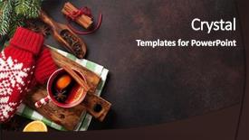  Presentation with pies - Beautiful theme featuring christmas mulled wine and ingredients backdrop and a tawny brown colored foreground