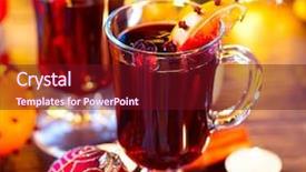  Presentation with mulled wine - Beautiful slide set featuring christmas mulled wine hot drink backdrop and a  colored foreground