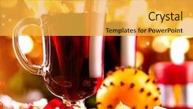  Presentation with mulled wine - Audience pleasing presentation design consisting of christmas mulled wine hot drink backdrop and a  colored foreground